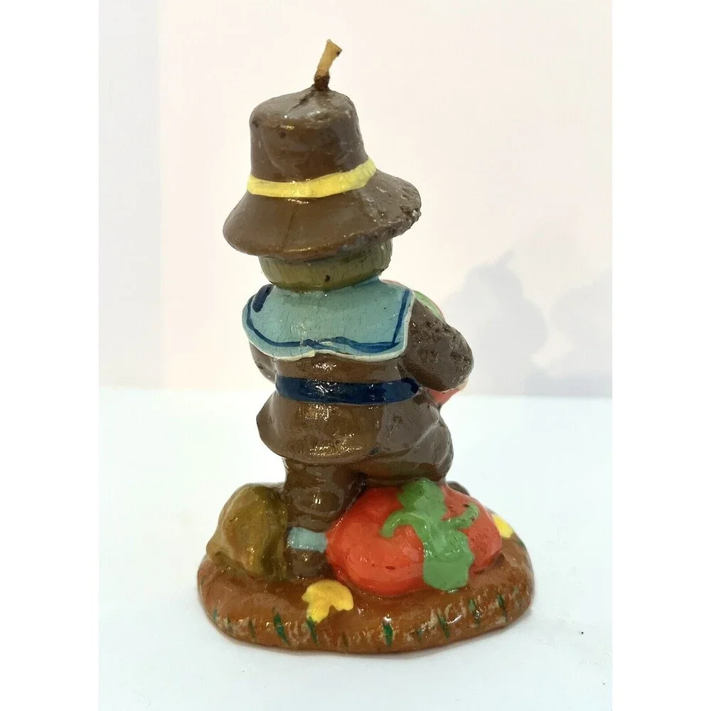 Vintage Pilgrim Figural Candle Thanksgiving Fall Pumpkin Decor